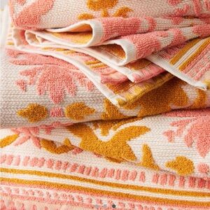 Anthropologie Merida Floral Cotton Hand Towel
